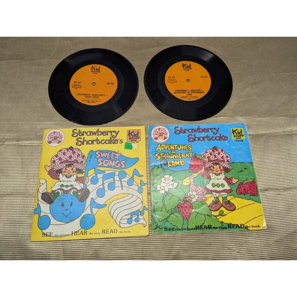 2 1980's Strawberry Shortcake Book and Record by Kid Stuff - Picture 1 of 14